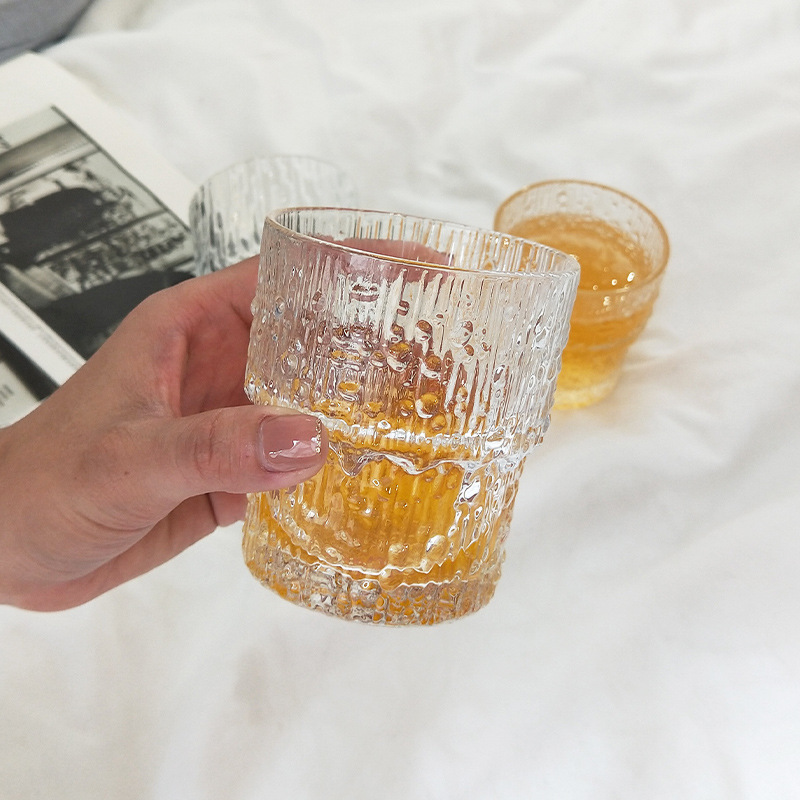 Internet-famous InS-style Nordic whisky glass, spirits beer glass, glass, water drop raindrop, high-end glass Application Scenario