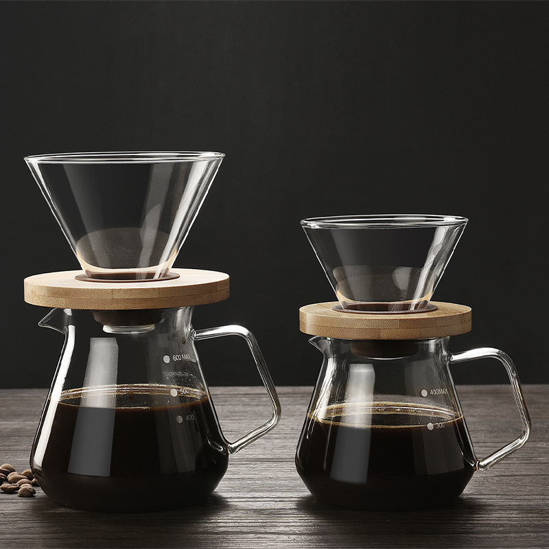 Glass coffee pot, home coffee sharing pot with filter, cold brew hand-brewed pot, cross-border coffee pot set details Picture