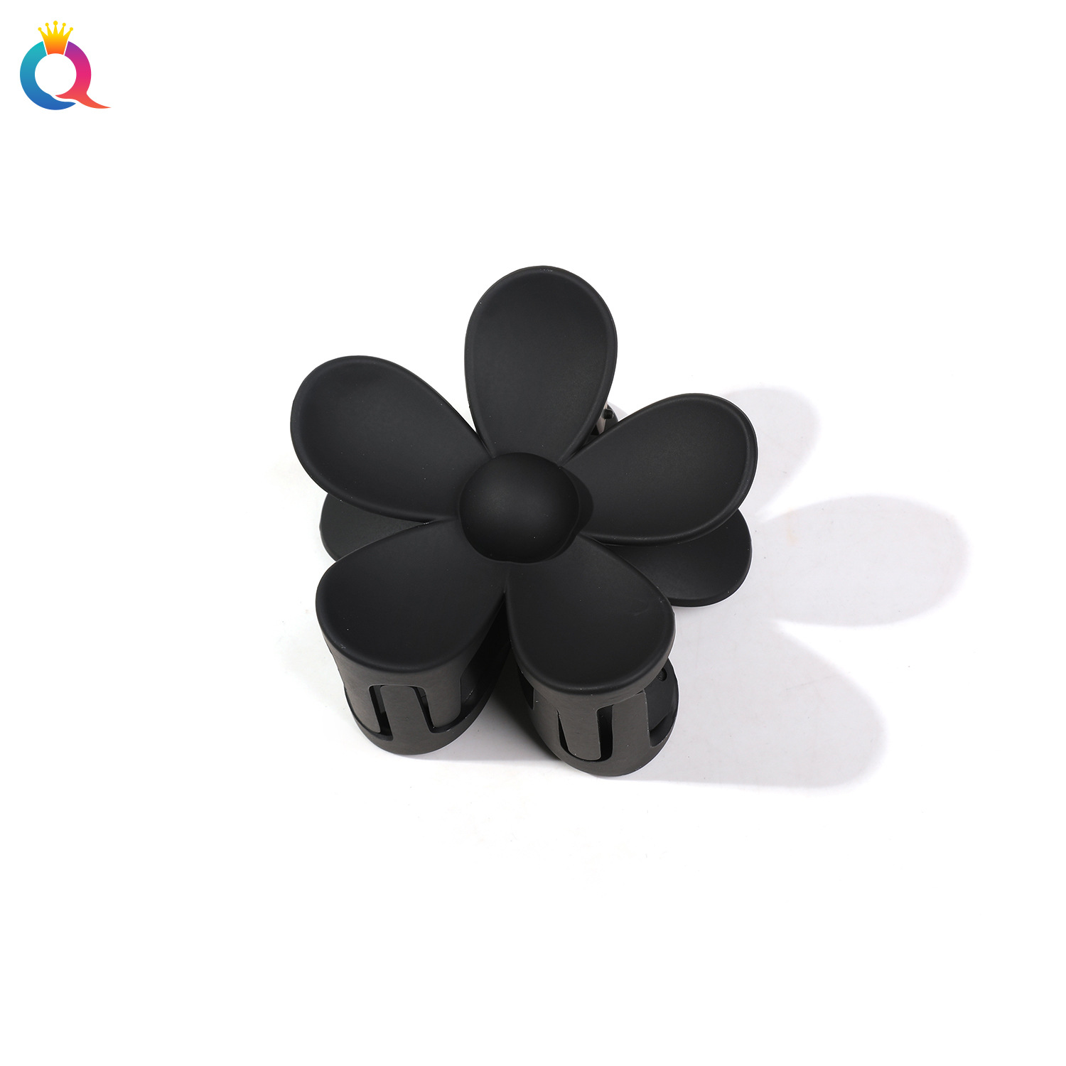 Wholesale of Qiyue Cross-border ABS rubber paint colored hair clips, elegant flower updo hair clips, women's shark clips hair accessories Item Picture