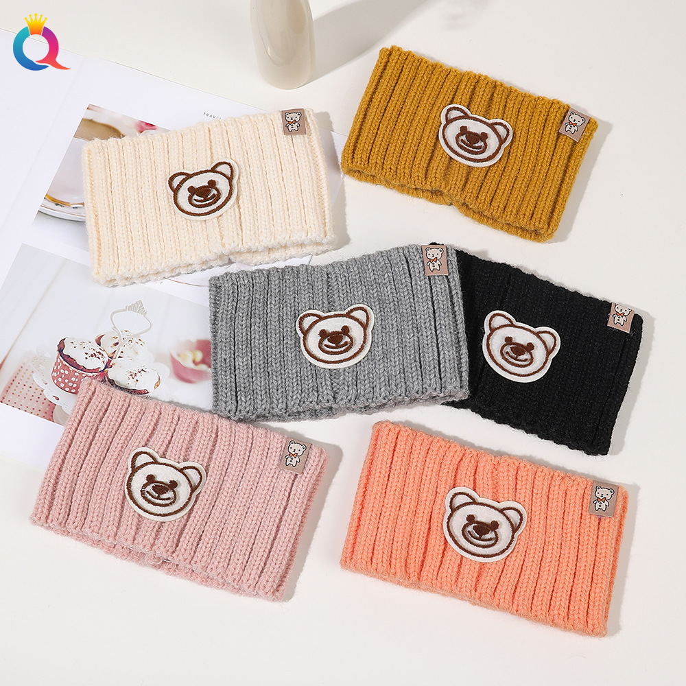 Qiyue Cross-border Sports Hair Band, knitted wide edge woolen headband, warm, fashionable and simple face wash and hair tie wholesale details Picture