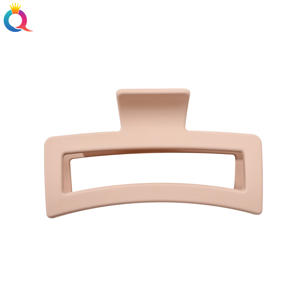 Qiyue Korean matte 13cm Extra-large shark clip, simple Morandi square scratch-off clip, versatile updo hair clip Item Picture
