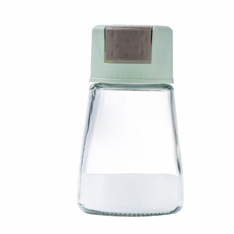 Kitchen glass seasoning and salt control bottle, press-type quantitative seasoning jar, sealed seasoning box, salt jar, monosodium glutamate seasoning jar Item Picture