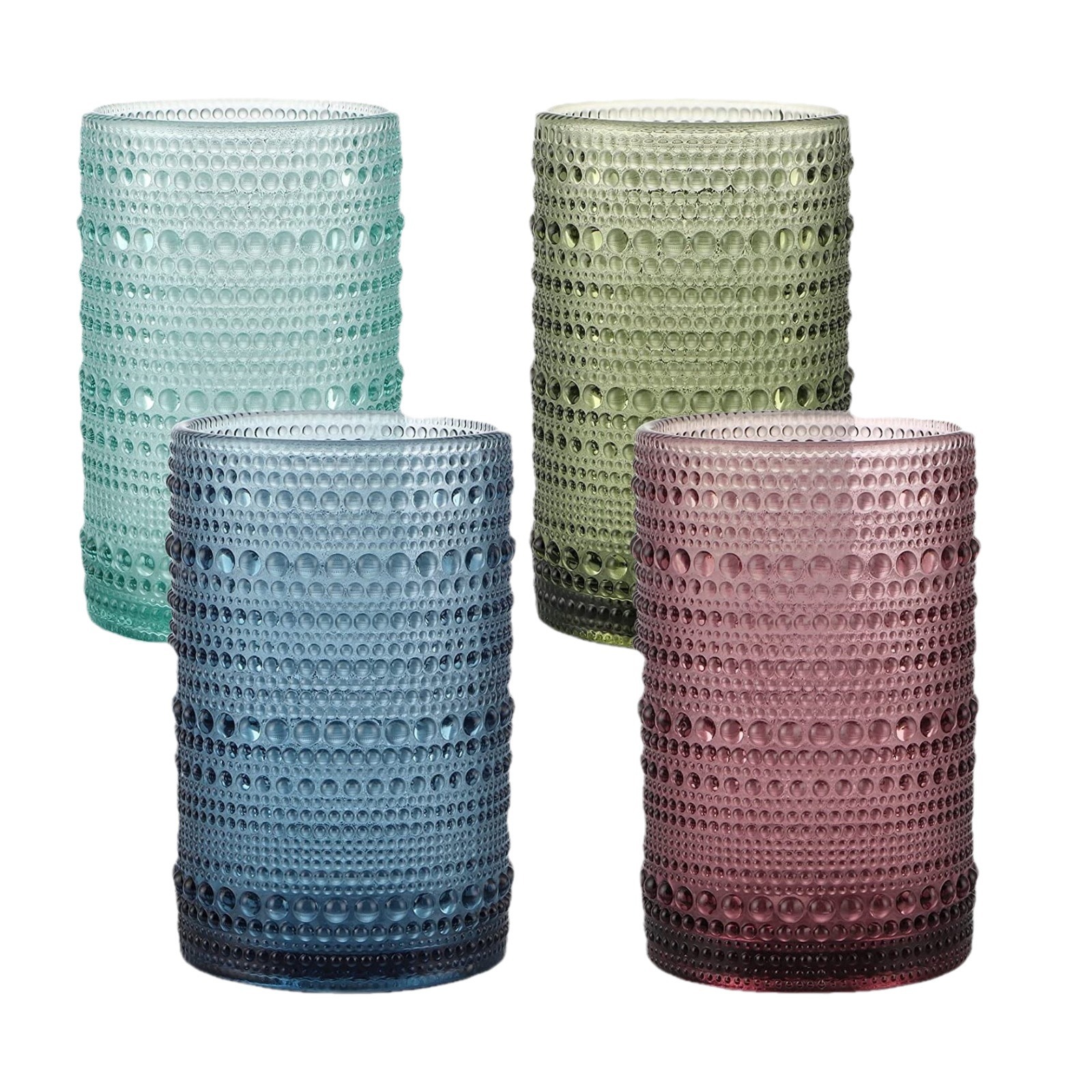 Relief colored beaded glass cups, hotel mouthwash cups, toiletry cups, juice cups, factory direct sales, retro drinking cups Item Picture