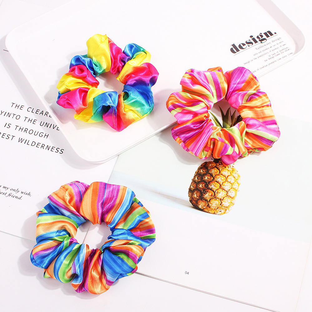 Qiyue Cross-border's new European and American fruit, strawberry, pineapple, large intestine ring, women's hair band, fashionable headband, hair accessory C82 details Picture