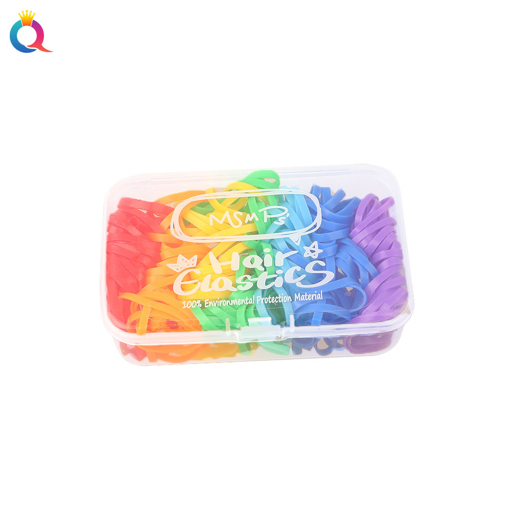 Qiyue Cross-border disposable rubber band high-elasticity hair tie, cartoon box braided hair tie, hair accessory for women wholesale Item Picture