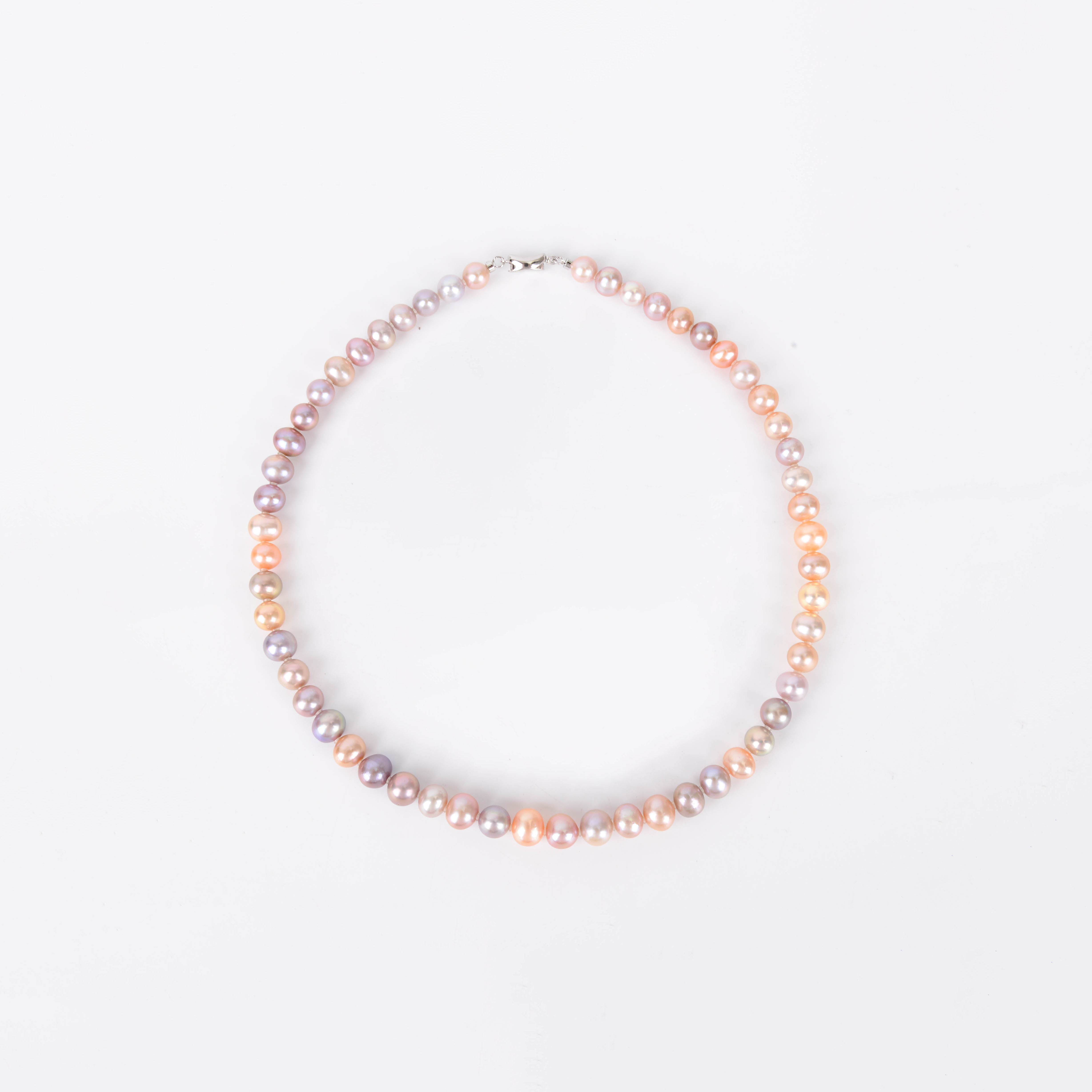 Natural freshwater pearl mixed color pearl necklace, French light luxury collarbone chain, gift beading