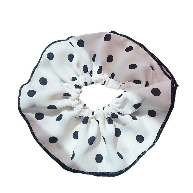 Elegant polka dot large intestine circle hair band, classic fabric hair rope, large intestine circle hair accessory, new headwear, hair flower for women Item Picture