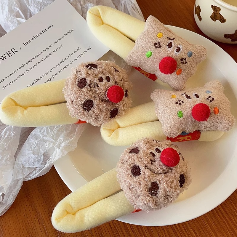Fun chocolate chip cookies, sponge bb clips, spring and summer plush, cute bing-off hair clips, cartoon bangs hair accessories full figure