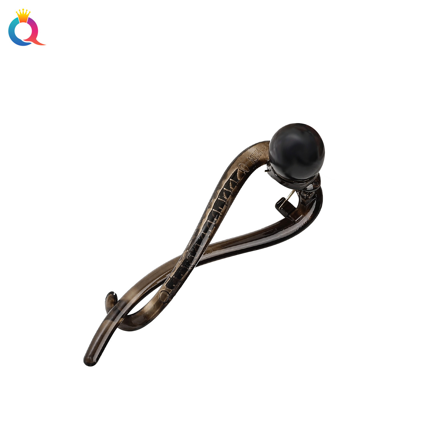 Qiyue PC pearl hair clip, a sweet and high-end twist clip for women's back of the head, a straight clip and a ponytail grappling clip Item Picture