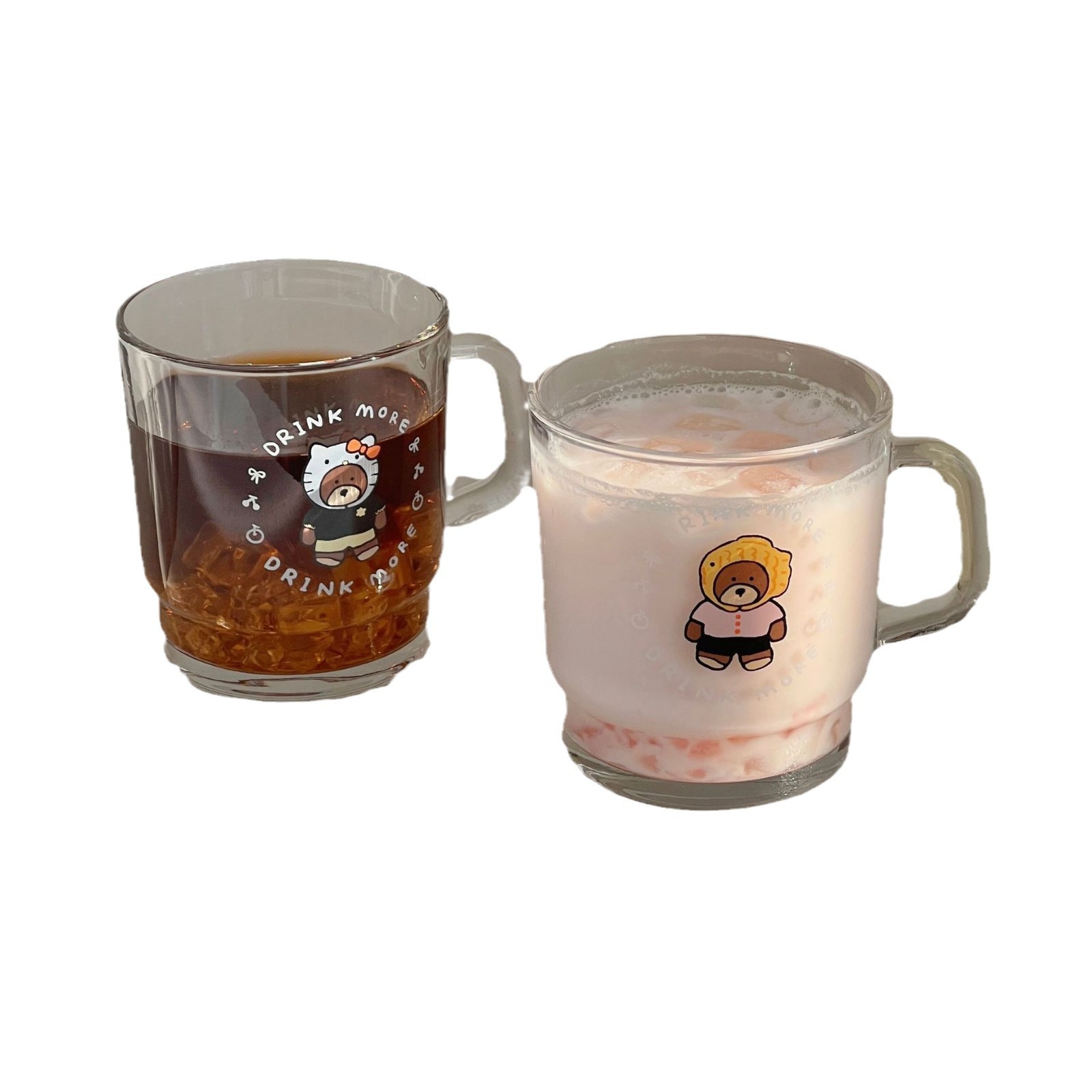 Cross-border Korean InS-style glass cold brew coffee cup, creative water cup, glass cup, breakfast cup Item Picture