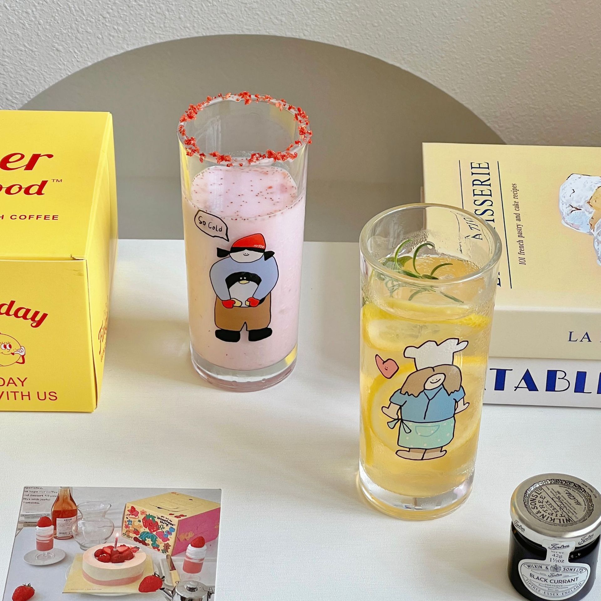Bolimei Ins-style straight home glass cups, simple and cute juice cups, milk cups, coffee cups and breakfast cups Specification drawing