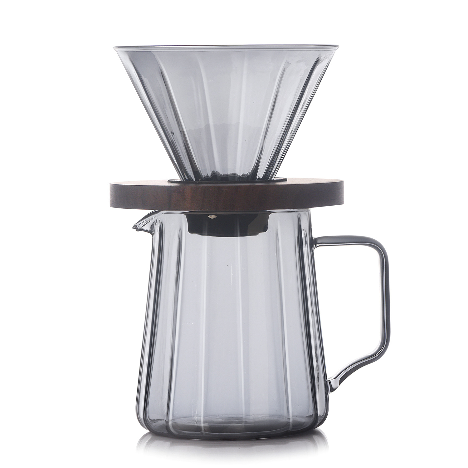 Cross-border electroplated grey coffee pot, household hand-brewing coffee equipment, high borosilicate glass sharing pot, filter cup set Item Picture