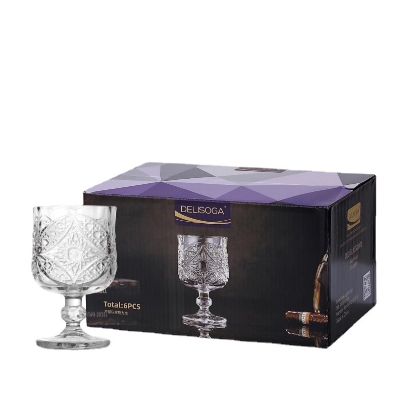 DELISOGO European-style engraved multi-functional cups, juice cups, wine cups, beverage cups, glass cups wholesale with logo printing Item Picture