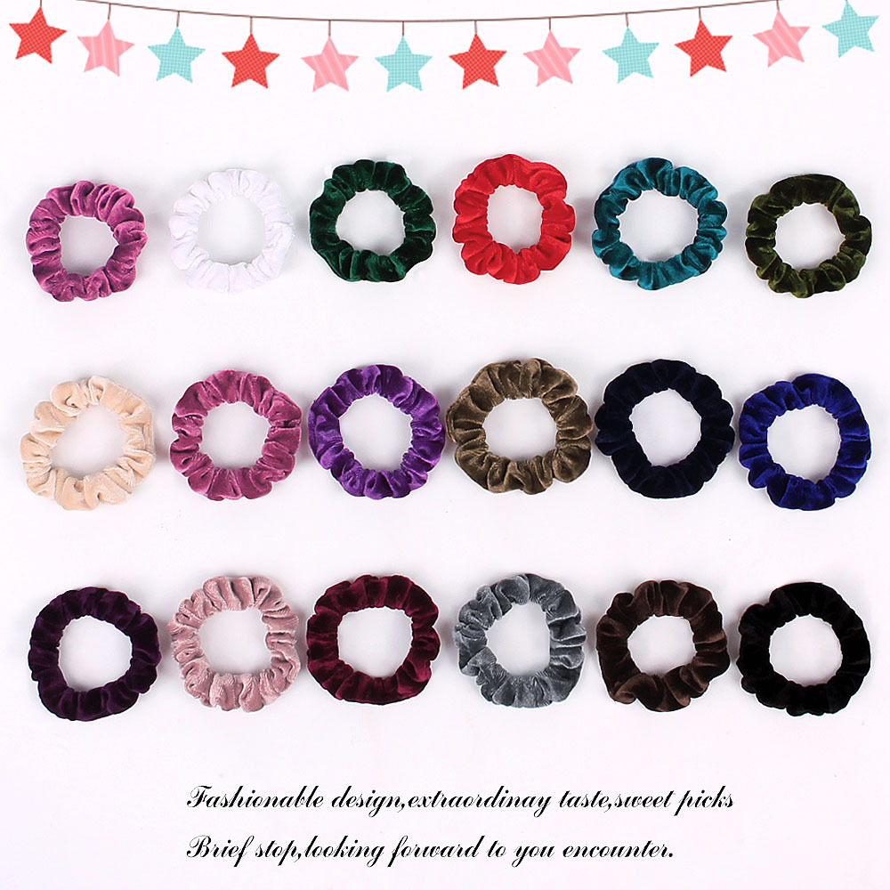 Qiyue Amazon Hair Band Manufacturer wholesals European and American fashionable velvet velvet large intestine hair bands and hair accessories D1 full figure