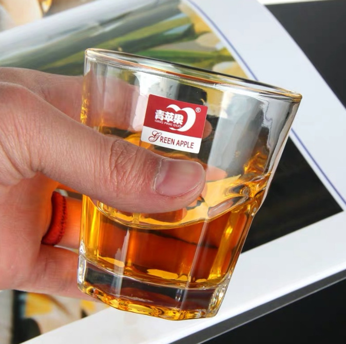 Green apple glass cup with star anise 150ml Special offer, bar, KTV beer mug, household heat-resistant glass cup, tempered cup details Picture