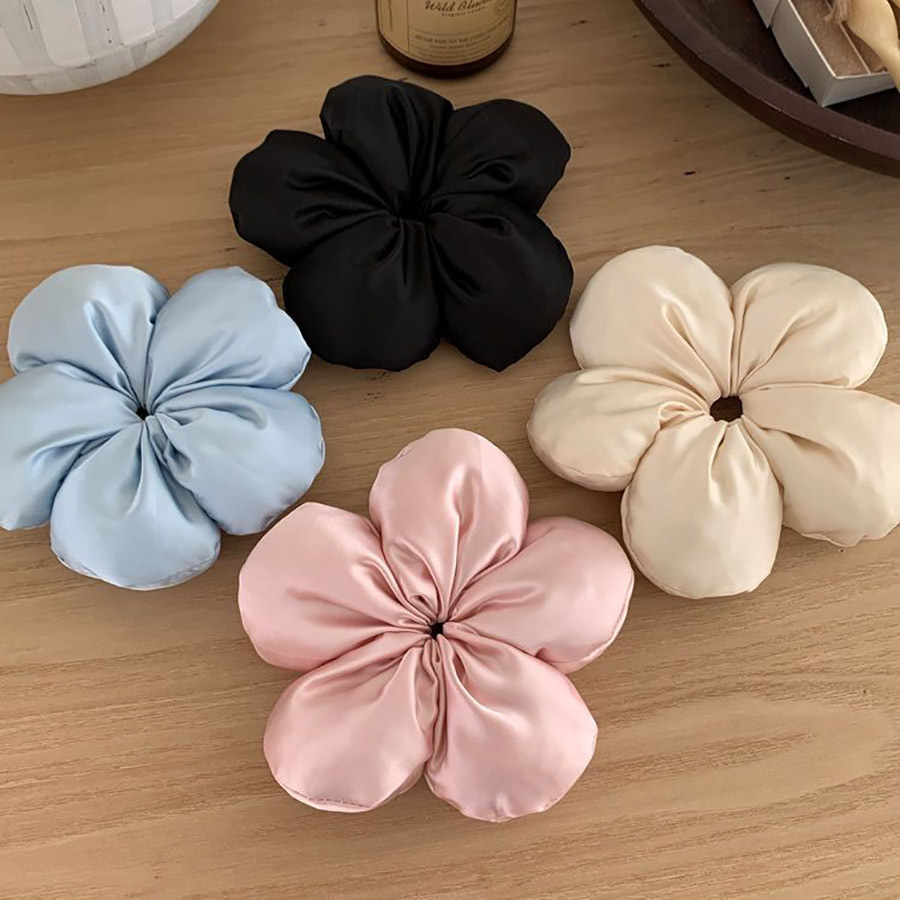 Cute sponge flower hair tie, new Korean-style bubble hair tie, oversized large intestine circle hair tie, oversized high-end hair tie Specification drawing