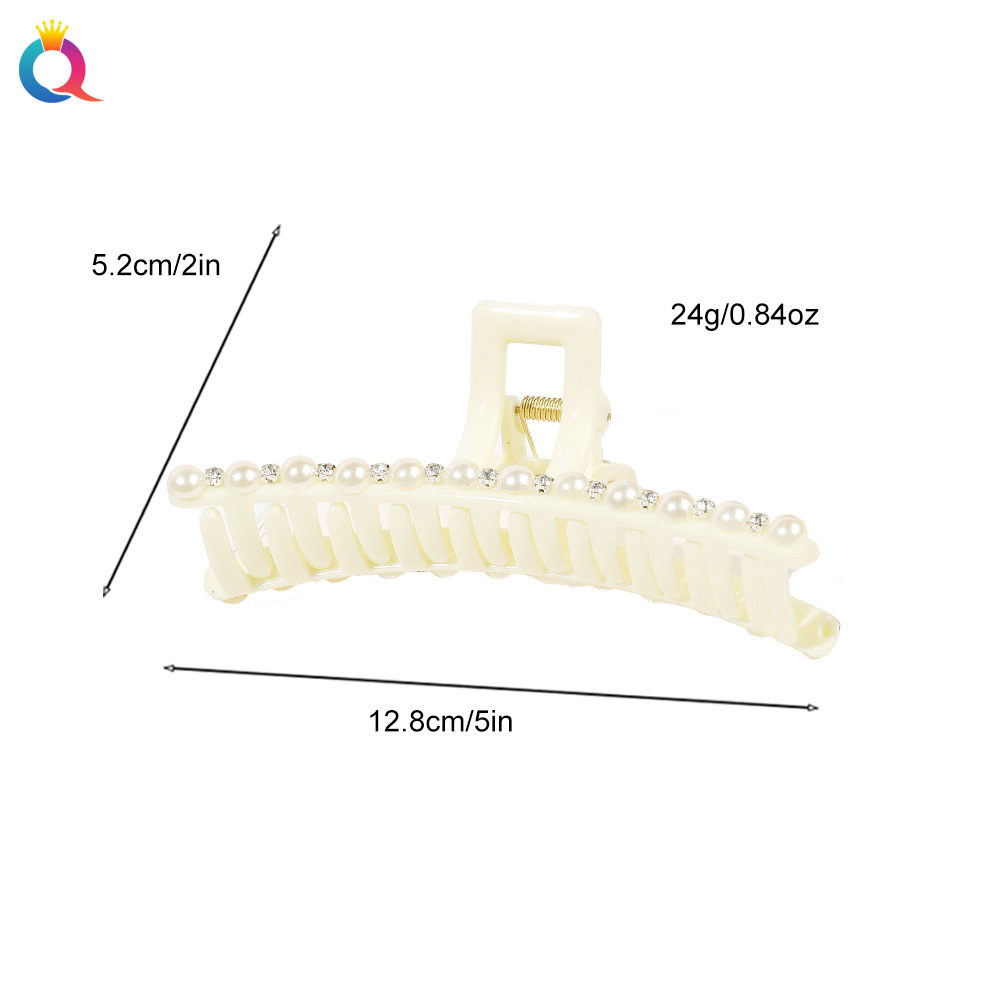 Qiyue large hair clips, pearl grabbers, high-end shark clips, women's back head curls, hair grabbers, hair accessories wholesale Specification drawing