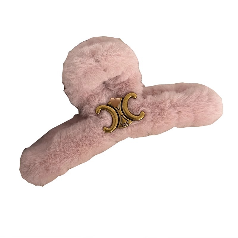 Retro Triumph Gate hair clips, spring and summer hair accessories, high-end and niche Maillard style plush grab clips, girl shark clips Item Picture