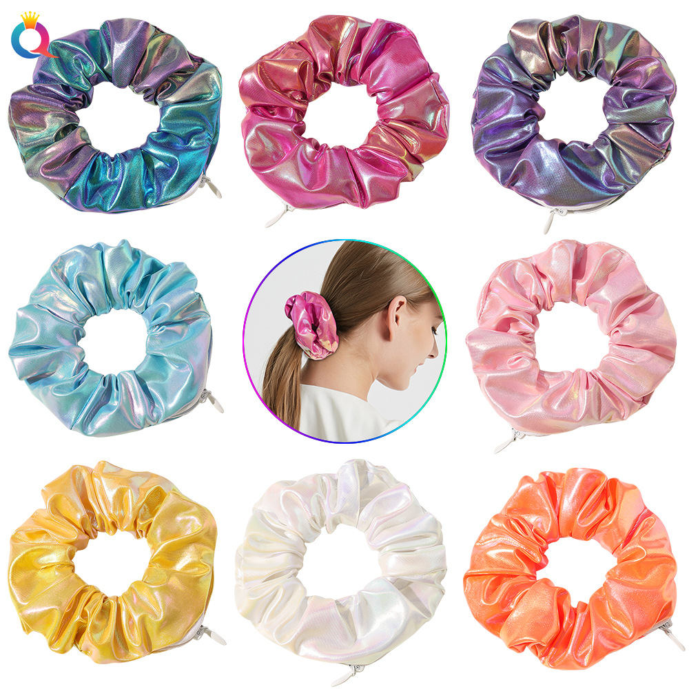 Qiyue European and American PU zipper Large Intestine Hair band Cross-border e-commerce Amazon zipper hair band wholesale fashion headband hair accessories full figure
