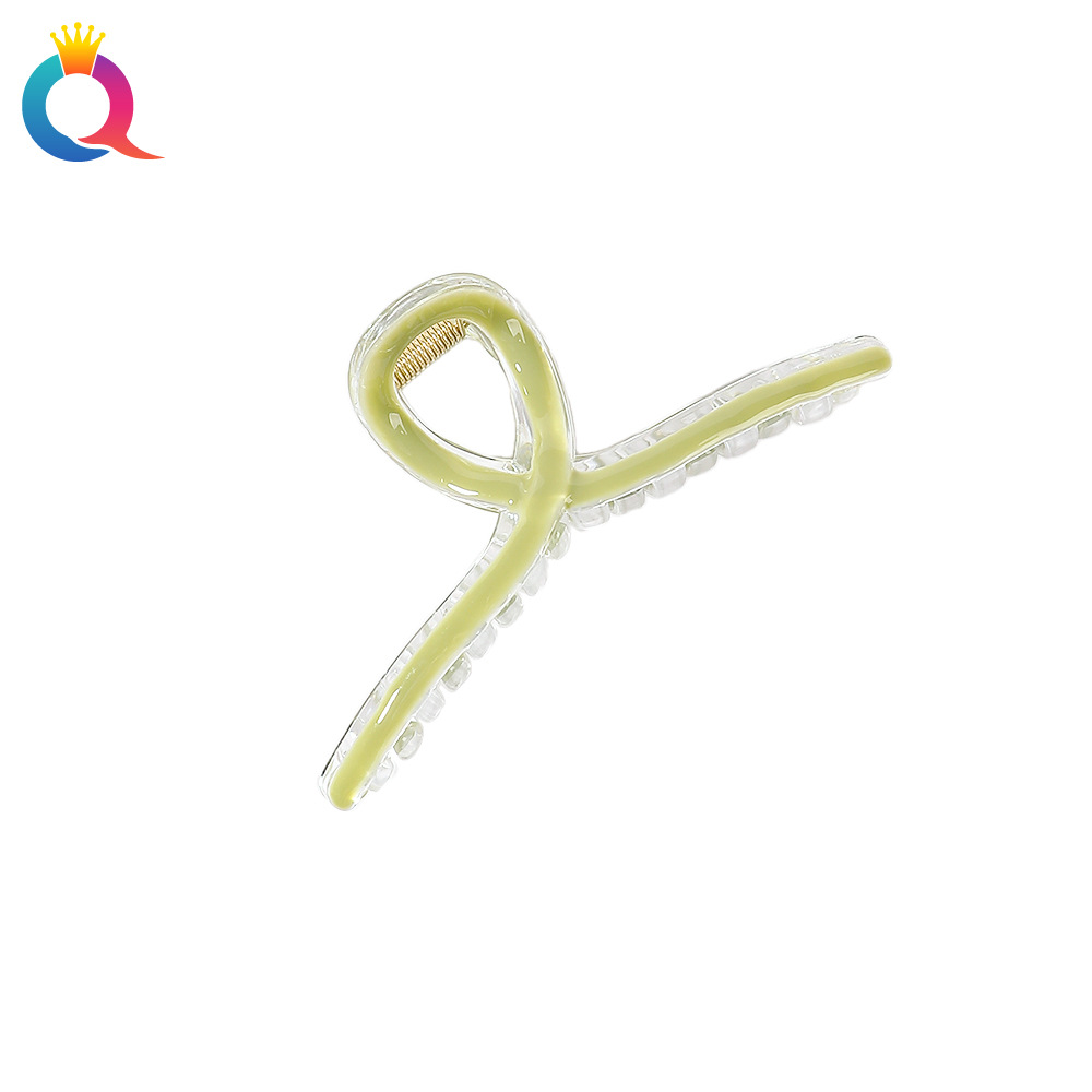 Qiyue Amazon Cross-border Oil Drip Cross Hair clips, personalized back head updo hair grabber, Shark Clip women's hair accessories wholesale Item Picture