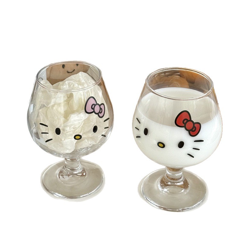 High appearance level, niche large-belted cups, sweet wine glasses for girls, household glass cups, coffee cups, juice cups, tall glasses Item Picture