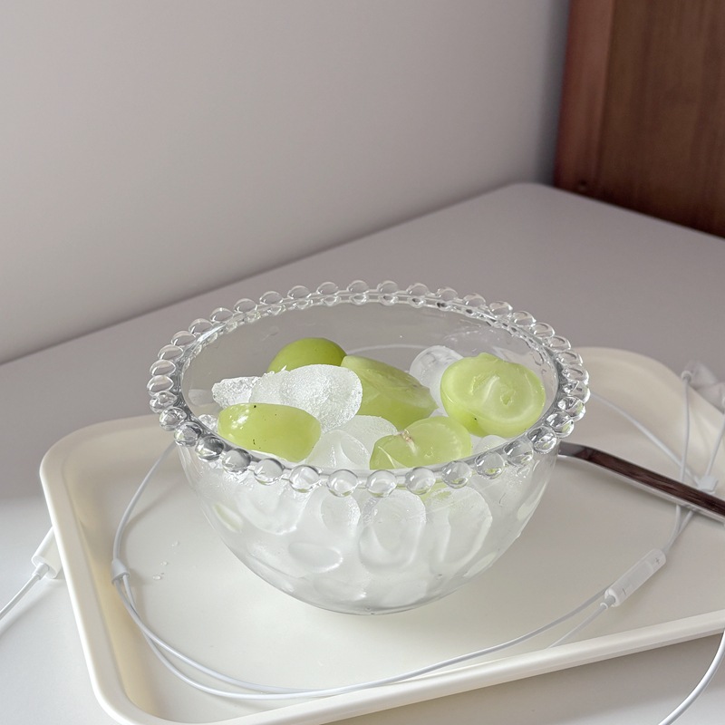 Boli Mei's self-made Ins-style glass bowls, fruit bowls, glass salad bowls, dessert bowls and pearl bowls Application Scenario