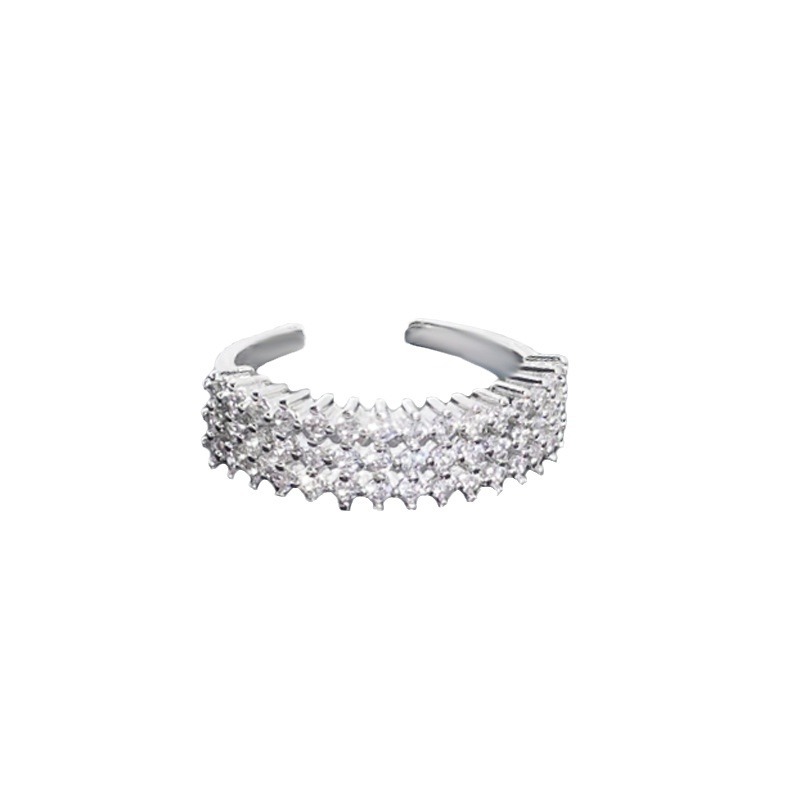 The light luxury hollowed-out full diamond open ring is fashionable, high-end, exquisite and niche design. It has a cold style and is versatile. It's a trendy ring Item Picture