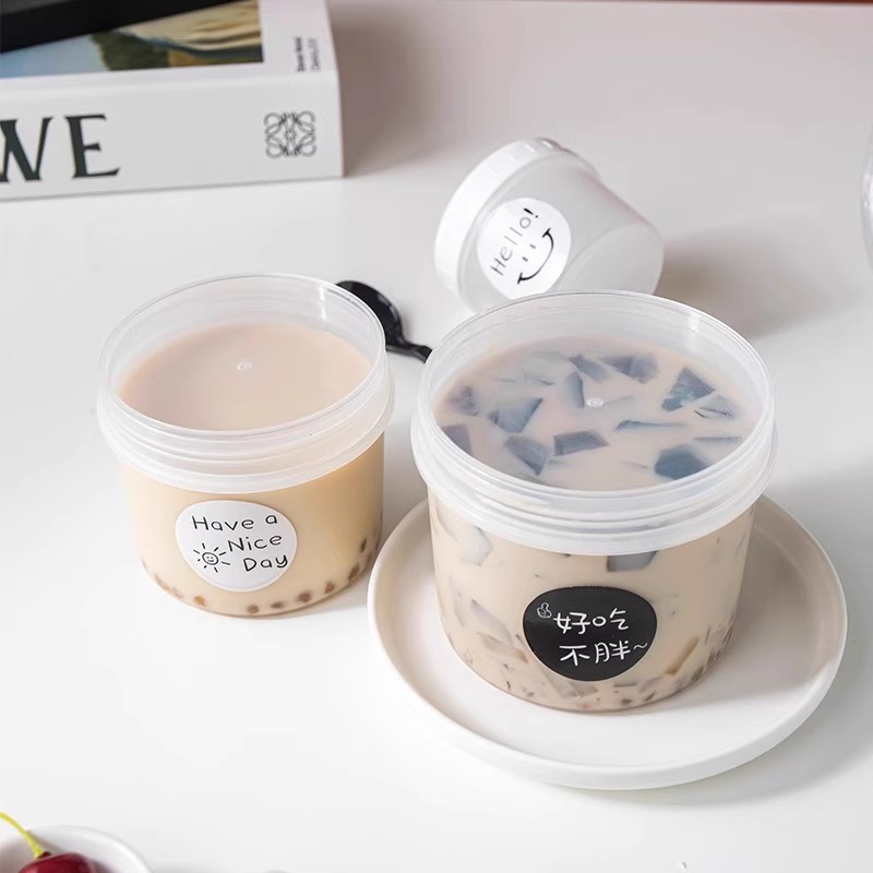 Internet-famous dry choking yogurt cold brew jar, burnt agarwood cup, taro ball fruit scoop box, roasted pear milk tea pudding takeout cup details Picture