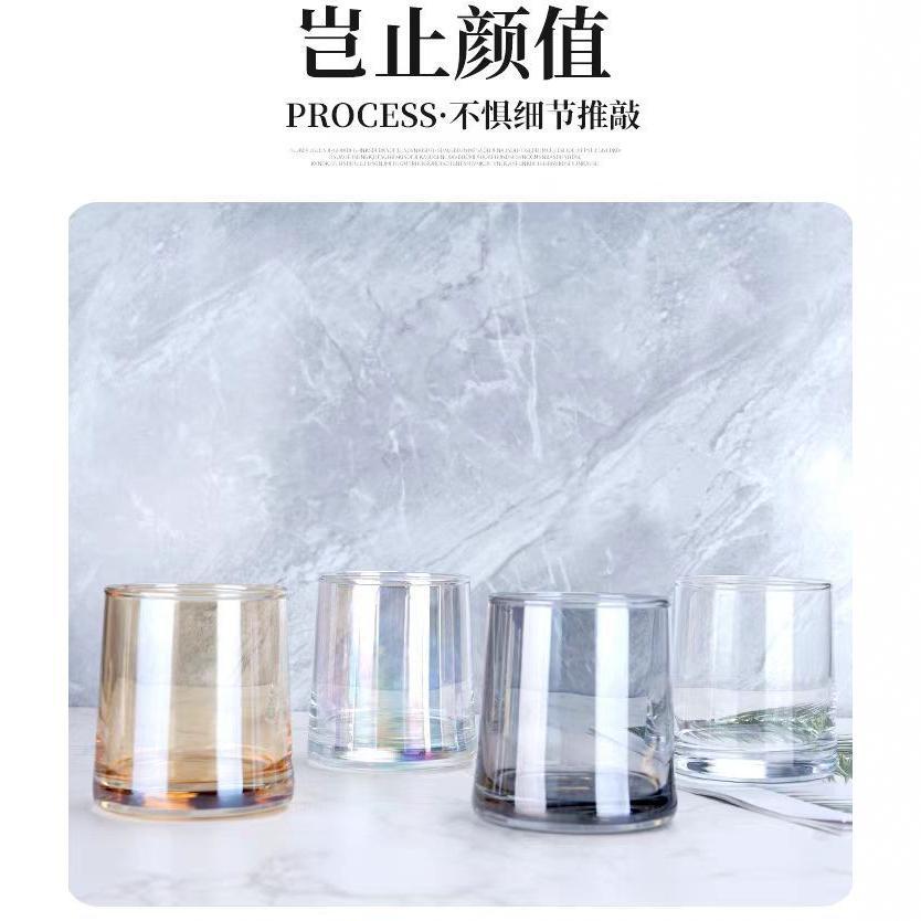 New minimalist glass cups, colorful home Ins-style Nordic wine glasses, high-appearance-level cups, transparent water cups, whisky cups details Picture