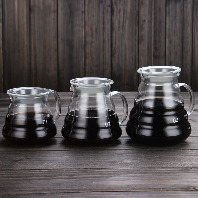 High borosilicate glass hand-brewed coffee sharing pot set, home glass stainless steel filter cloud pot coffee pot details Picture