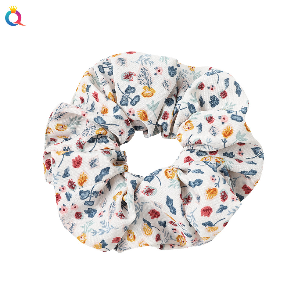 Qiyue Cross-border Japanese and Korean new fresh and cute large Intestine ring fabric hair ring, cute and ethereal female ponytail large intestine Hair ring Item Picture
