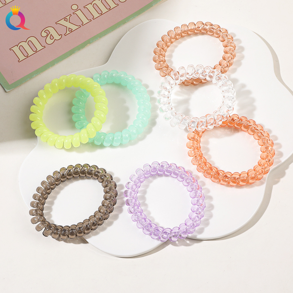 Qiyue high-elasticity telephone line hair tie, ins high appearance level hair tie, hair band, leather band, women's hair tie wholesale details Picture