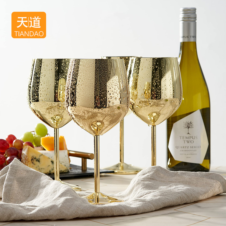 304 stainless steel wine glass, tall wine glass, creative thickened bar mojito cocktail glass, juice glass full figure