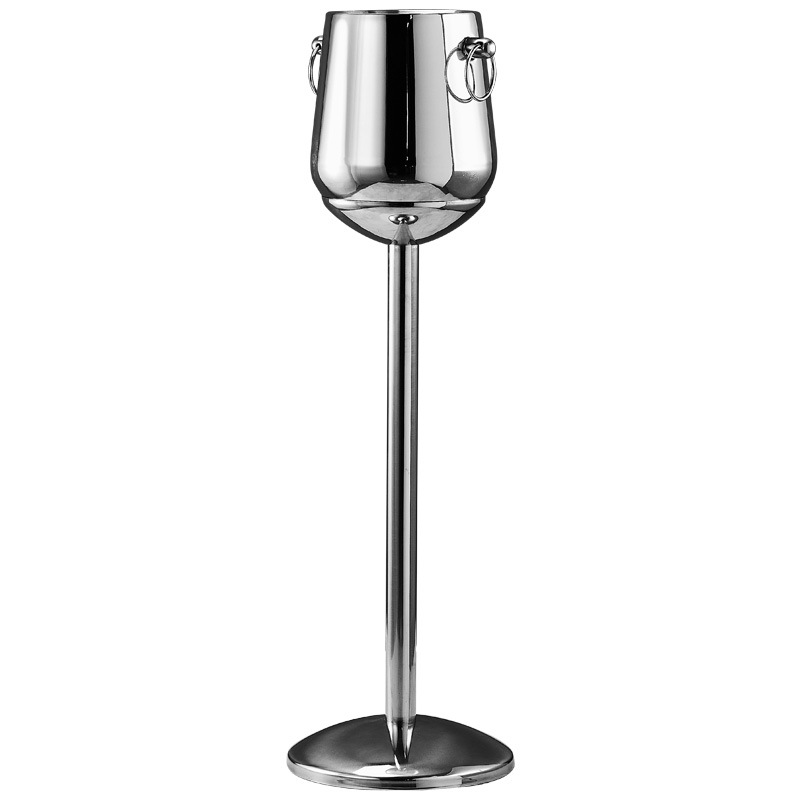 European-style champagne barrel rack, stainless steel KTV bar ice bucket, household ice granule bucket with rack, luxury wine bucket with stand Item Picture