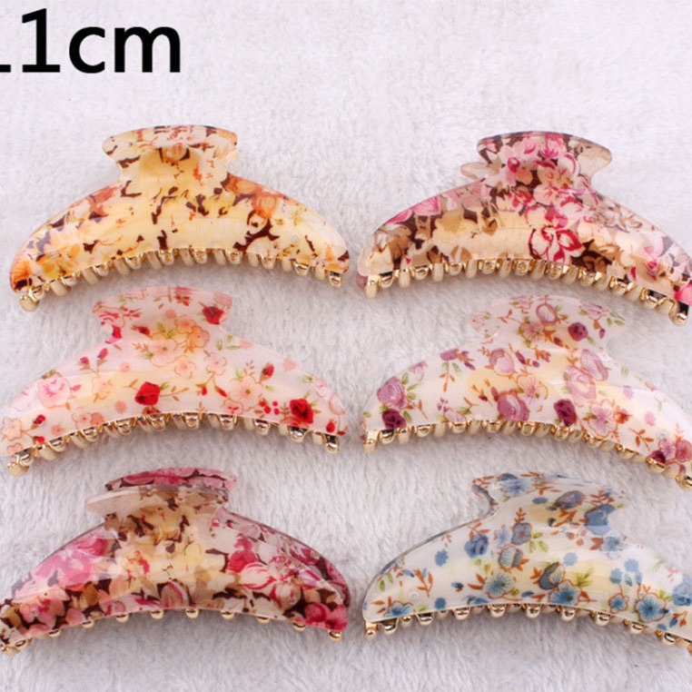 Qiyue Hair Accessories, large hair clips, acrylic acetate, Korean version bow, Large Lady's small polka dot leopard print grabber B1-5 Specification drawing