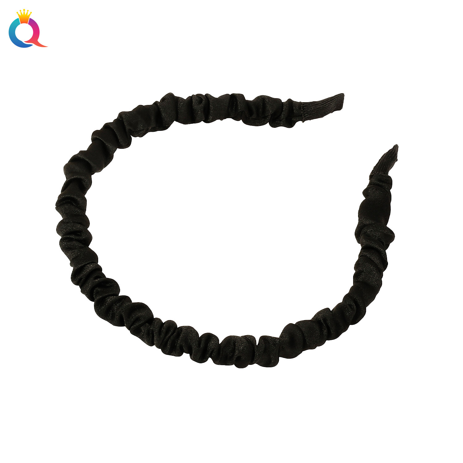 Qiyue Cross-border Large Intestine Hair Band, Forest-style pleated headband, Face-washing hair hole Hairpin, Elegant Hair accessory, High Women's Head Top Hair Bundle Item Picture