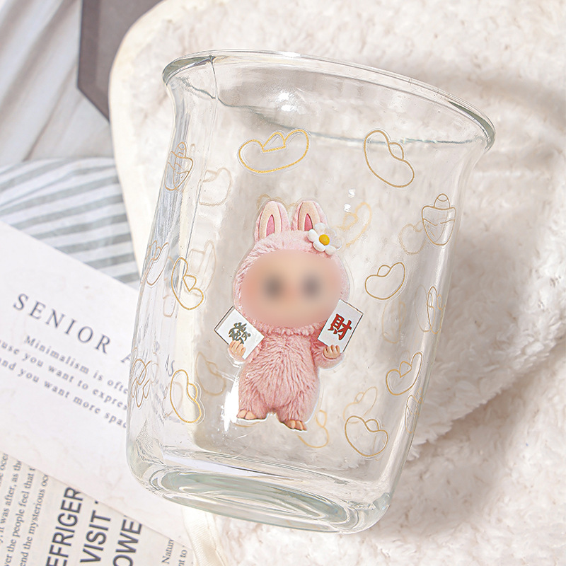 Niche design flip cup, simple glass cup, cold drink juice cup, iced Americano coffee, milk cup, fruit tea water cup Application Scenario