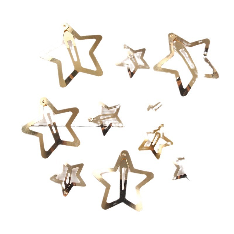Cross-border star hair clips y2k Sweet and Cool Five-pointed Star bb clips Handmade hair clips diy base clips Hair accessories Wholesale hair accessory materials Item Picture