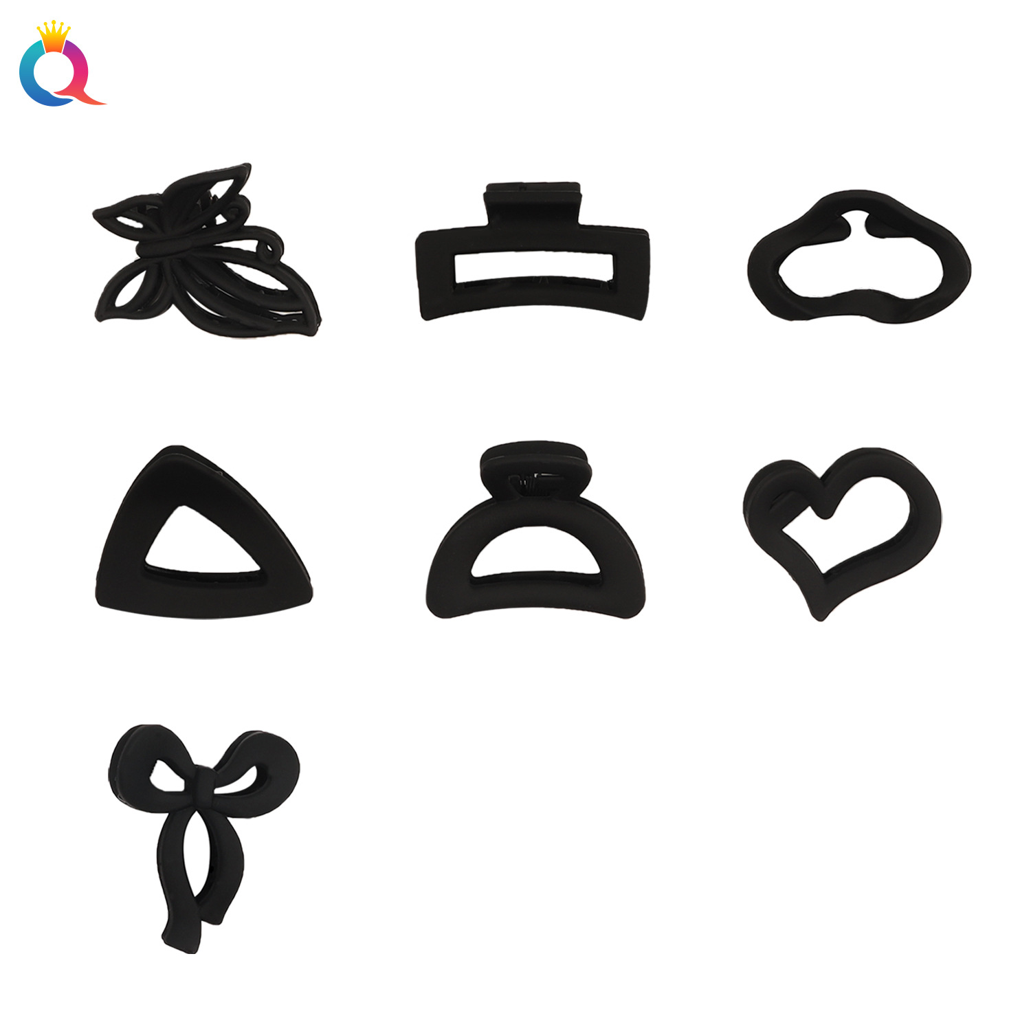Wholesale of Qiyue Cross-border Card Three-piece set hair clips, updo hair, fresh and clean grabbers, high ponytail hair grabbers, shark clips hair accessories Item Picture