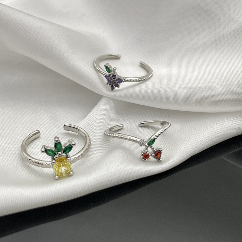 Cute and fun fruit open ring from Japan and South Korea. Small and versatile, sweet and cool, and cool on Instagram. A niche ring with a cold style Specification drawing