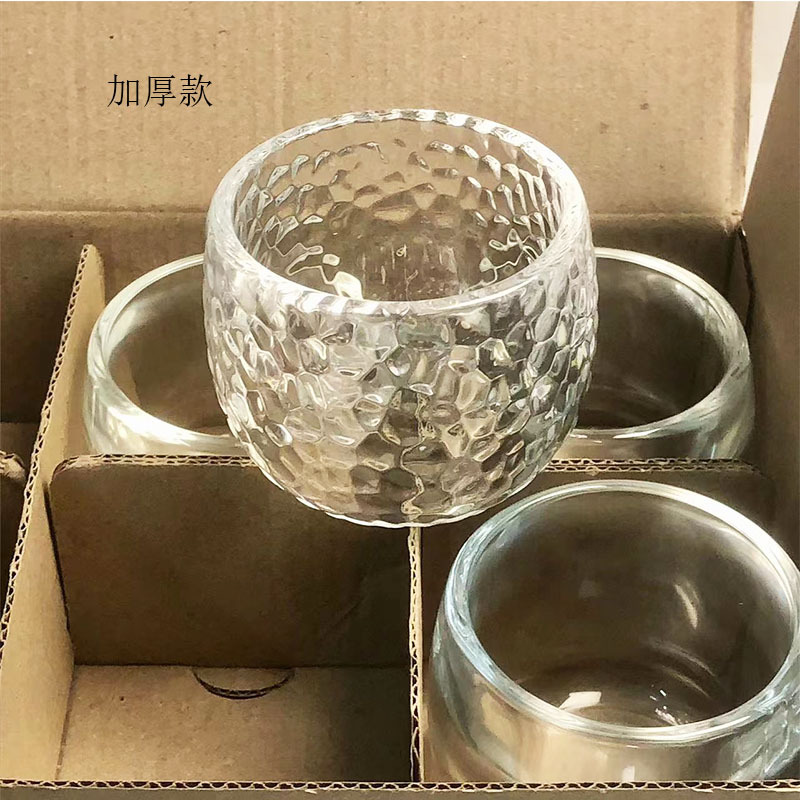 Wholesale of new thickened crystal glass small tea cups for men, high-end tea sets, personal single-cup tea cups and finger guards full figure