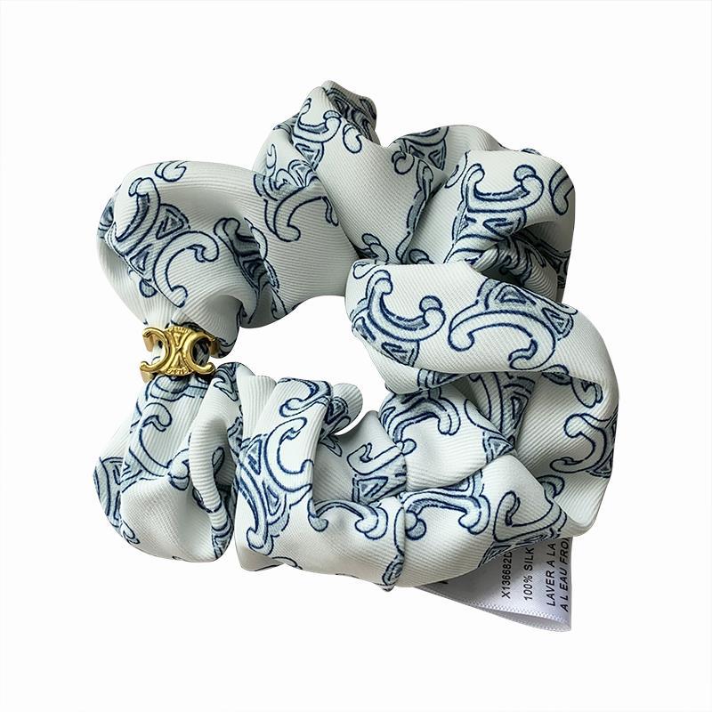 CELI Arc de Triomphe Silk Large Intestine Hair Band, light luxury style, silk hair tie, niche high-end sense, letter hair tie and hair accessory Item Picture
