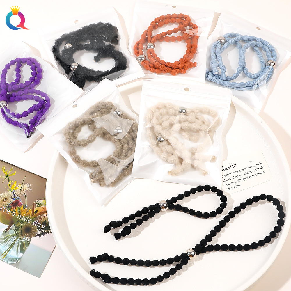 Qiyue Amazon adjustable headband hair tie African Bubble ponytail hair Band Natural Curl Hair tie wholesale details Picture