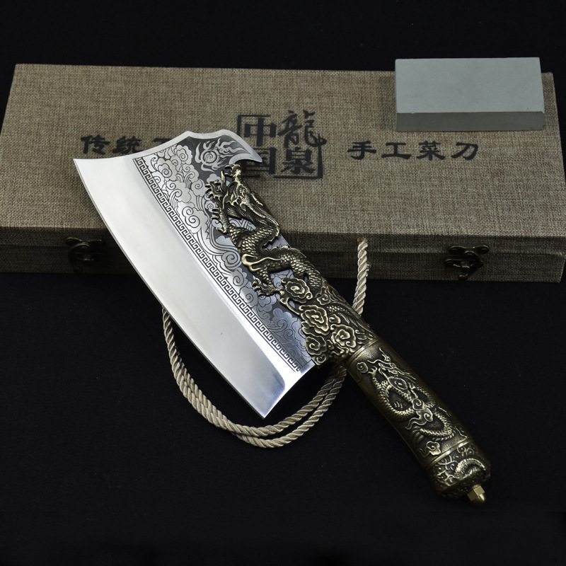 03169 Sharp Bone Chopping Knife, Longquan City steel-reinforced heavy-duty kitchen knife, household bone chopping knife, chef's knife, commercial wholesale details Picture