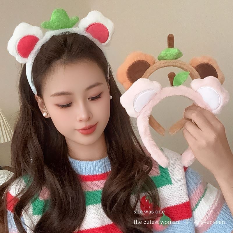 Spring fresh and cute hair band, cute and creative, fun hair accessory, cartoon face washing, anti-slip, super sprouting clip head accessory details Picture