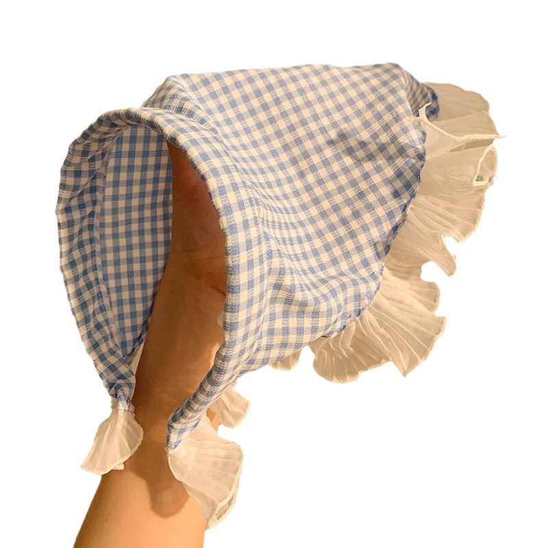 New summer country headscarf, ins high-end double-sided triangular neckerchief and headband Item Picture