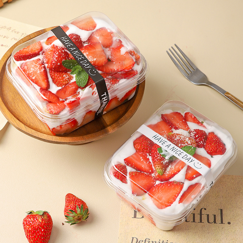 Strawberry cream box, mille-feuille mousse cake packaging box, Tiramisu Napoleon box, picnic baking packing box Application Scenario