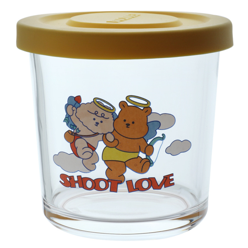 Japanese and Korean InS-style refrigerator preservation jars, cartoon glass jars, storage jars, sealed boxes, household storage jars Item Picture