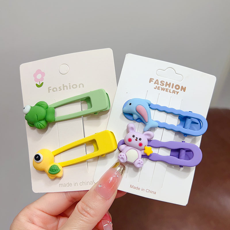 New Korean version children's cute cartoon hair clips, duckbill clips, girl side clips, bangs clips, baby hair accessories and head accessories details Picture