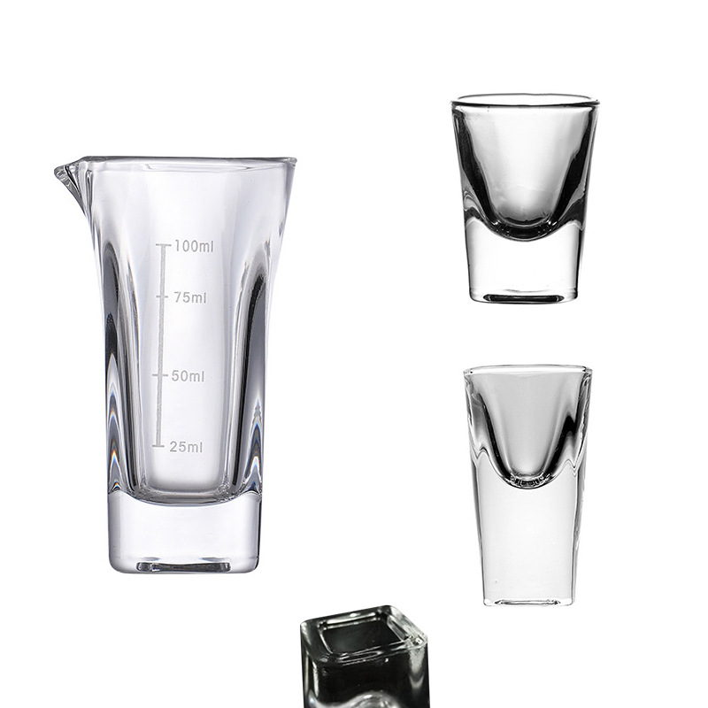 Bullet Small Wine Glass Gift box set, Baijiu cup, Chinese wine cup, high-end glass wine divider, 100ml gift packaging Item Picture